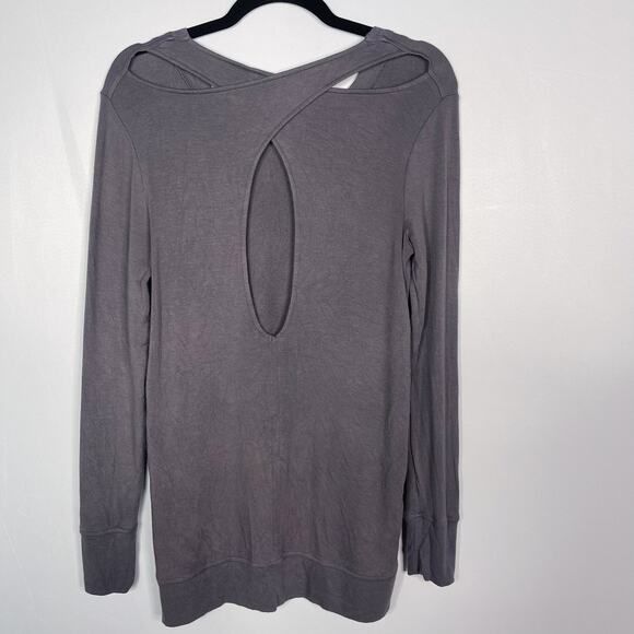 Athleta XSmall Gray Coaster Go To Sweatshirt Cutout Tunic Pullover Modal Stretch - Picture 2 of 12